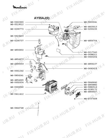 Взрыв-схема микроволновой печи Moulinex AY55AJ(0) - Схема узла 1P002296.9P2