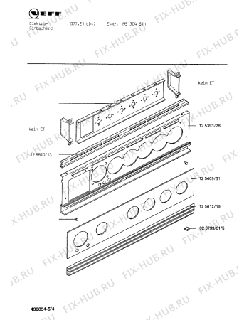 Взрыв-схема плиты (духовки) Neff 195304671 1077.21LD-7 - Схема узла 04