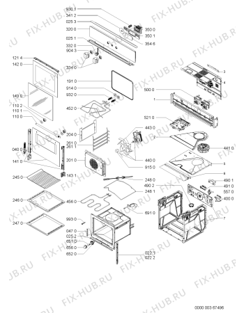 Схема №1 AKZ 221/WH с изображением Панель для плиты (духовки) Whirlpool 481245249969