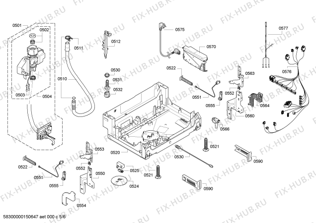 Взрыв-схема посудомоечной машины Bosch SMV68M50EU - Схема узла 05