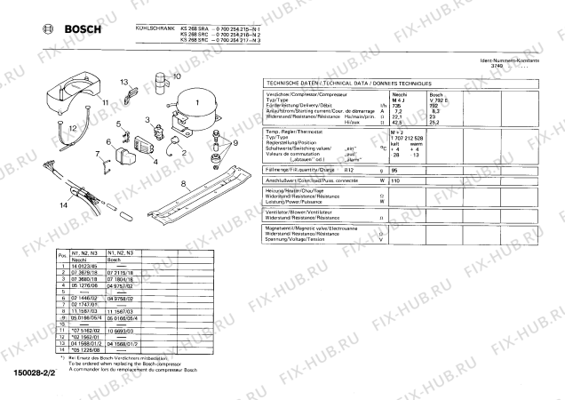 Взрыв-схема холодильника Bosch 0700254215 KS268SRA - Схема узла 02