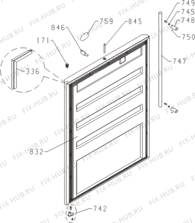 Схема №1 ZIBS240HSS (100797, HTFP1261) с изображением Шарнир для холодильной камеры Gorenje 698125