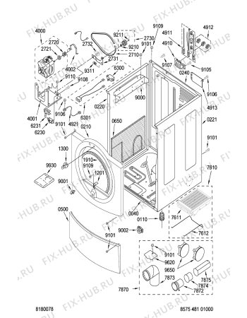 Взрыв-схема сушильной машины Indesit AWZ481E (F092450) - Схема узла