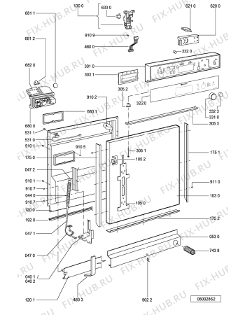 Схема №1 GSUS 4421/1 BR с изображением Дверь для посудомоечной машины Whirlpool 481244019337