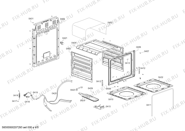 Схема №5 FP125I18SC COCINA CX681 INOX с изображением Комплект форсунок для духового шкафа Bosch 17001188