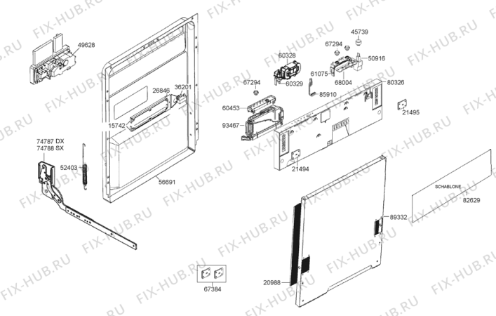 Взрыв-схема посудомоечной машины Gorenje GV53223TW (329187, PMS45I) - Схема узла 02