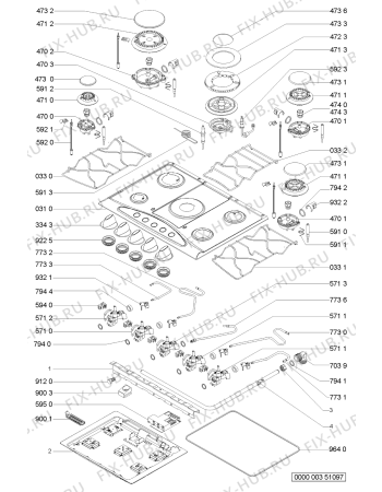 Схема №1 OBU B00W с изображением Подрешетка для плиты (духовки) Whirlpool 481231028049