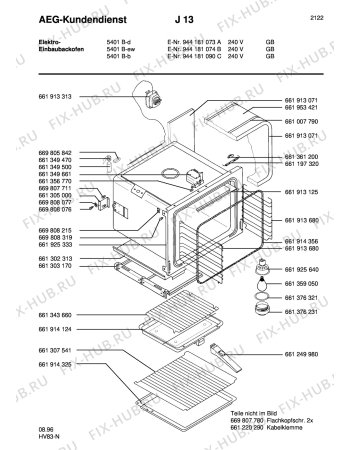 Взрыв-схема плиты (духовки) Aeg 5401B-B GB - Схема узла Section2