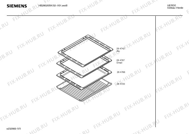 Схема №3 HB28020SK с изображением Инструкция по эксплуатации для плиты (духовки) Siemens 00522830