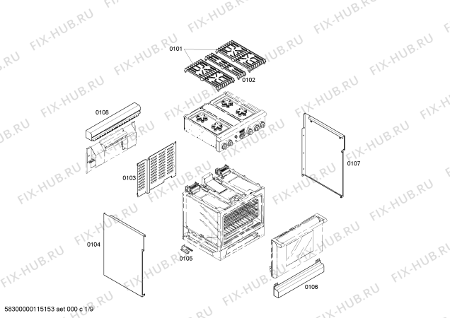 Схема №3 PGR304LP с изображением Кабель для плиты (духовки) Bosch 00219869