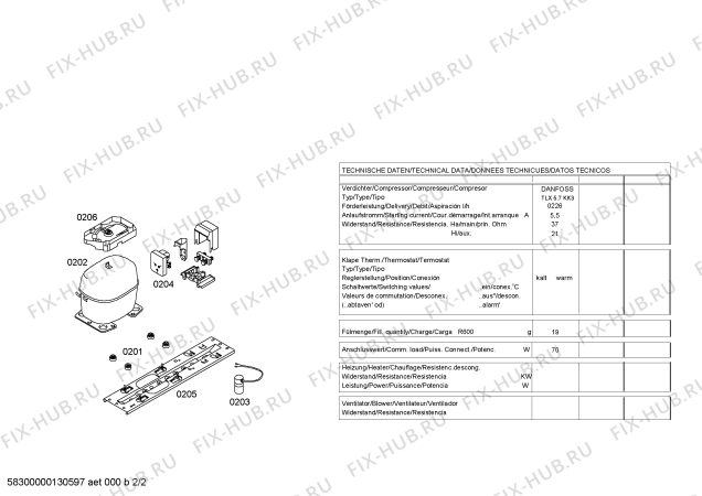 Взрыв-схема холодильника Siemens KT14RV21FF - Схема узла 02