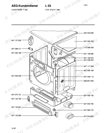 Взрыв-схема стиральной машины Aeg LTHT300N - Схема узла Section1