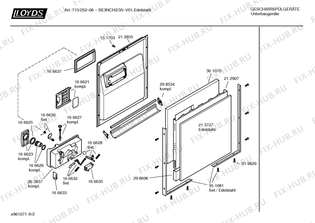 Взрыв-схема посудомоечной машины Lloyds SE3NCH2 Art.: 715/252-06 - Схема узла 02