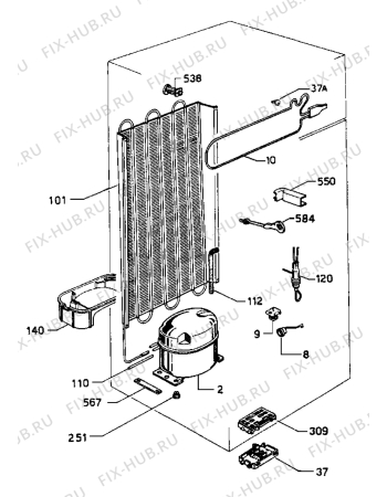 Взрыв-схема холодильника Zanussi ZF20/5D - Схема узла Refrigerator cooling system