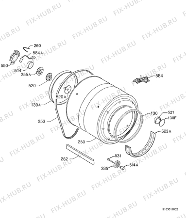 Взрыв-схема сушильной машины Privileg 077621_20728 - Схема узла Functional parts 267