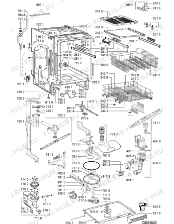 Схема №1 ADG 987/2 IX с изображением Панель для электропосудомоечной машины Whirlpool 480140100991