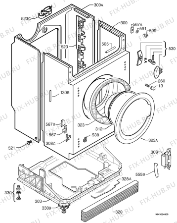 Взрыв-схема стиральной машины Rex Electrolux LI120JE - Схема узла Housing 001
