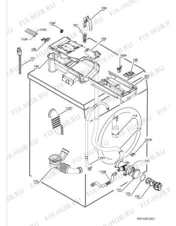 Взрыв-схема стиральной машины Electrolux EWF1407MEW - Схема узла Hydraulic System 272