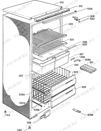 Взрыв-схема холодильника Juno JDF2401 - Схема узла Housing 001