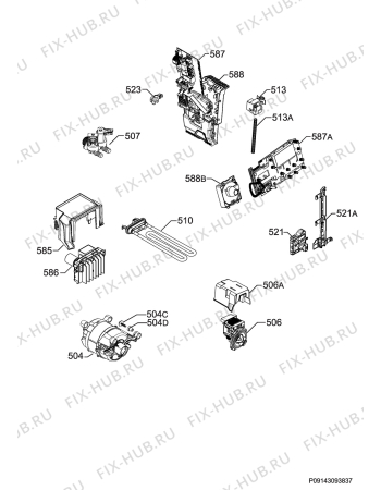 Схема №8 L6FBG944 с изображением Модуль (плата) для стиралки Aeg 973914915008002