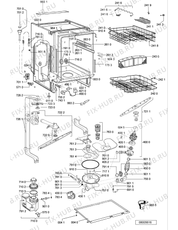 Схема №1 ADL 231/2 SWH с изображением Панель для посудомоечной машины Whirlpool 481245372673