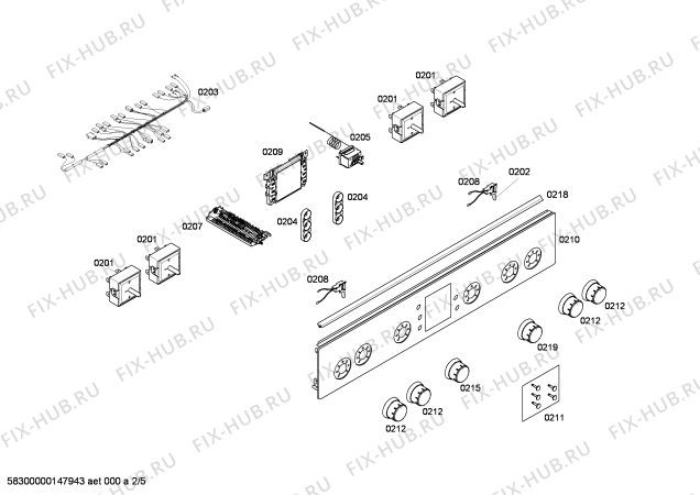 Схема №2 HCE542120B с изображением Ручка переключателя для духового шкафа Bosch 00619916