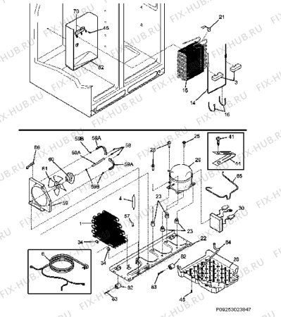 Взрыв-схема холодильника Electrolux ERL6296SK11 - Схема узла Cooling system 017