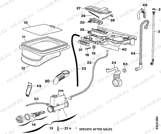 Взрыв-схема стиральной машины Zanussi TL782C - Схема узла Water equipment