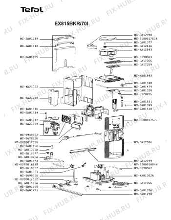 Схема №3 EX815BKR/70I с изображением Плата управления для электрокофемашины Tefal MS-8080017525