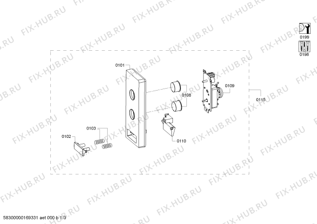 Схема №3 MDA1050 с изображением Панель управления для свч печи Bosch 00745261
