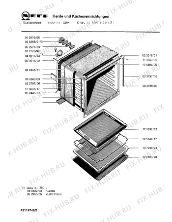 Взрыв-схема плиты (духовки) Neff 1111441131 1144/111CSMK - Схема узла 02