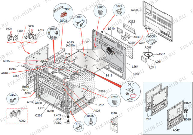 Взрыв-схема плиты (духовки) Gorenje GI92293AX-RU (442236, 96-Z) - Схема узла 04