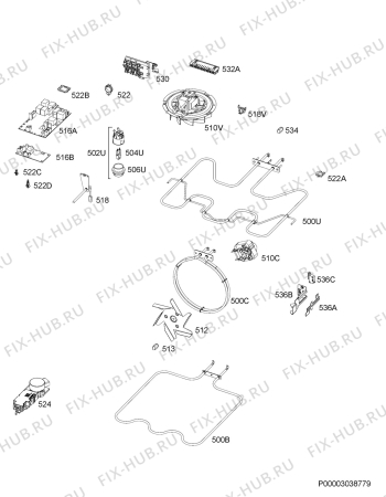 Взрыв-схема плиты (духовки) Aeg Electrolux EP5004031M - Схема узла Electrical equipment