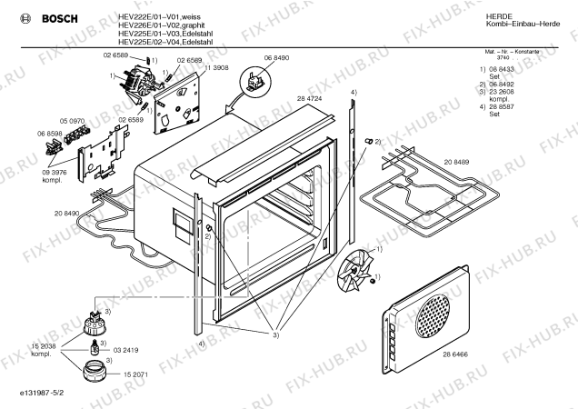 Схема №2 HEV225E с изображением Панель управления для духового шкафа Bosch 00288720