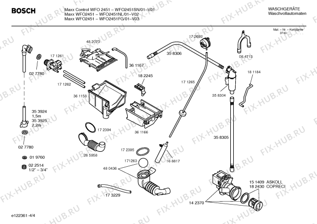 Схема №2 WFO2451SN Maxx Control WFO 2451 с изображением Инструкция по установке и эксплуатации для стиральной машины Bosch 00585433