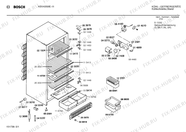 Схема №2 KSV4350IE с изображением Колесо для холодильника Bosch 00059136