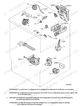 Схема №1 WBU95 с изображением Клавиша для стиральной машины Zanussi 1322581206