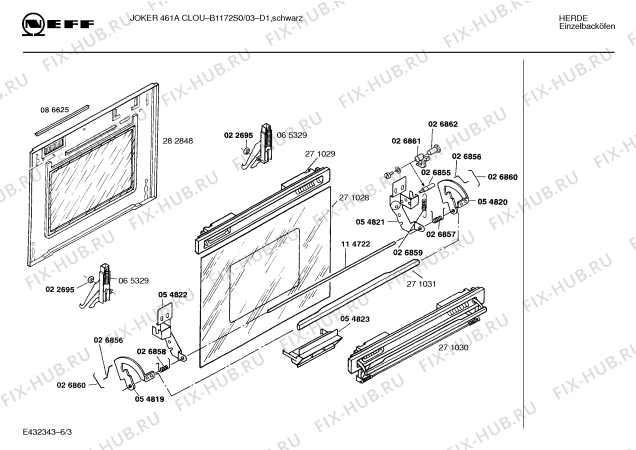 Схема №3 B1172S0 JOKER 461 A CLOU с изображением Индикатор для плиты (духовки) Bosch 00285385