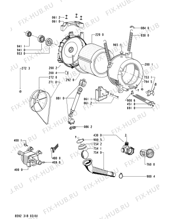 Схема №1 AWO 6122 с изображением Обшивка для стиралки Whirlpool 481245216849