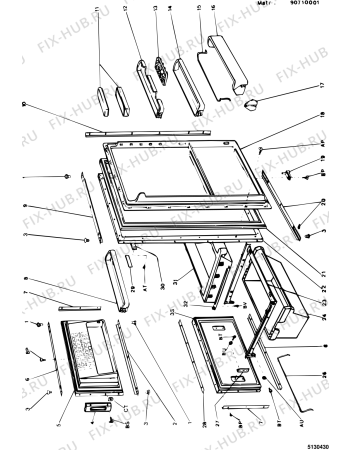 Взрыв-схема холодильника Ariston DF330FR (F003521) - Схема узла