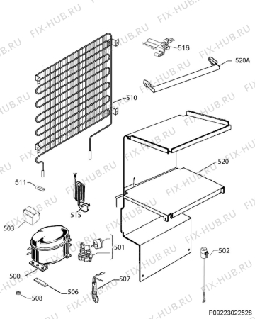 Взрыв-схема холодильника Electrolux TG095 - Схема узла Cooling system 017