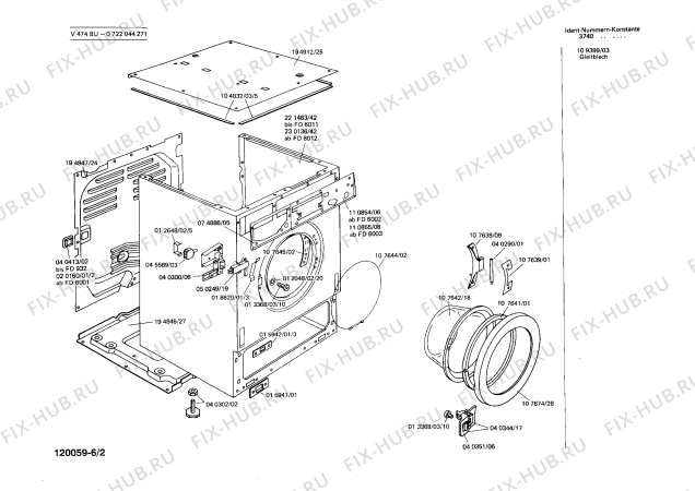 Взрыв-схема стиральной машины Bosch 0722044271 V474BU - Схема узла 02