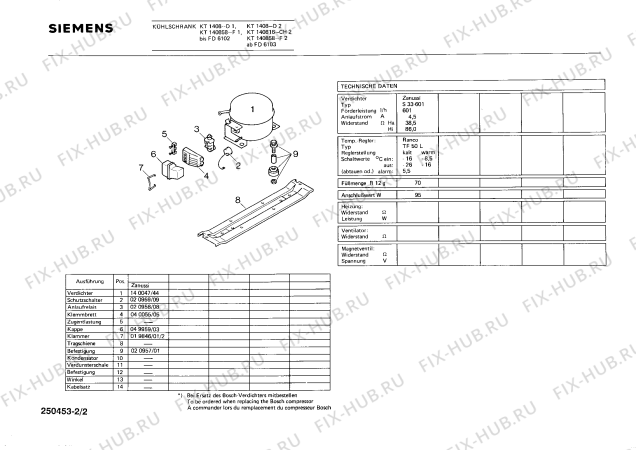 Взрыв-схема холодильника Siemens KT1408 - Схема узла 02