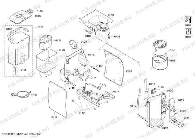 Схема №1 TAS6512CUL TASSIMO PROFESSIONAL с изображением Кнопка для кофеварки (кофемашины) Bosch 00618967