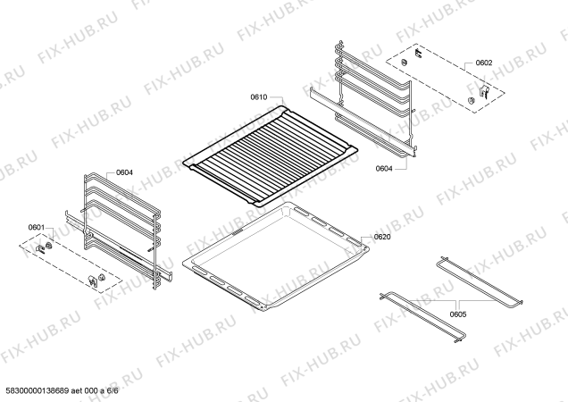 Взрыв-схема плиты (духовки) Bosch HBA73R450E - Схема узла 06