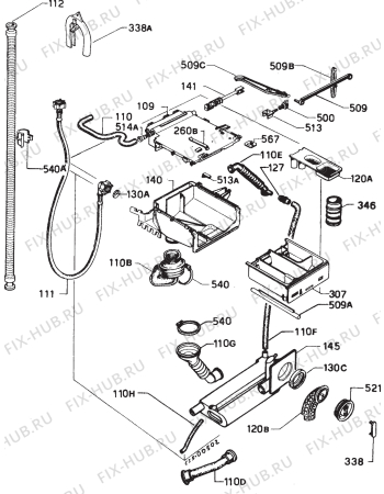 Взрыв-схема стиральной машины Zanussi ZFL1023 - Схема узла Hydraulic System 272