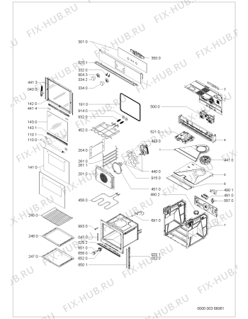 Схема №1 BLZA7900/IN с изображением Обшивка для духового шкафа Whirlpool 481245249682