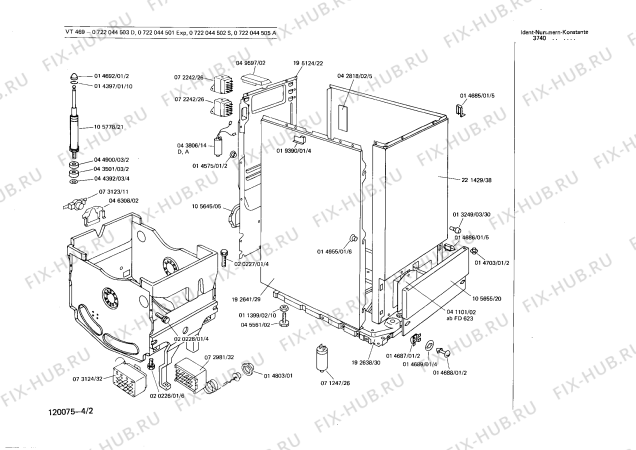 Взрыв-схема стиральной машины Bosch 0722044502 VT469 - Схема узла 02