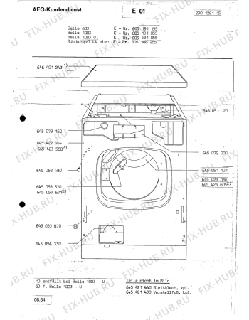 Взрыв-схема посудомоечной машины Rondo (N Rn) RONDOROYAL LV EL - Схема узла Section1