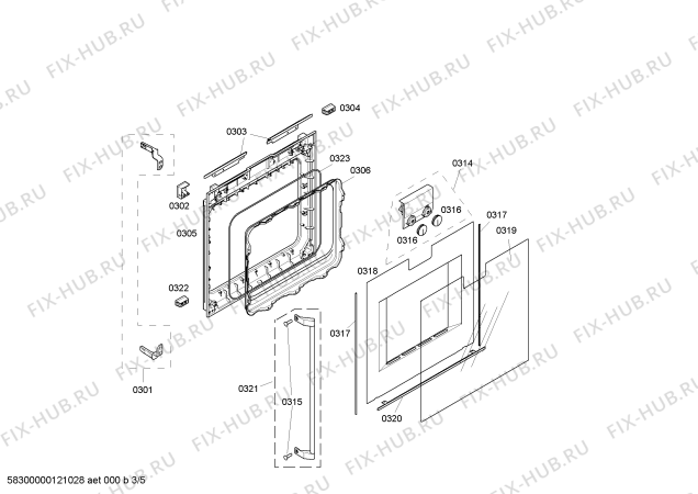Схема №2 BO441411 с изображением Каталитическая панель для плиты (духовки) Bosch 00664248